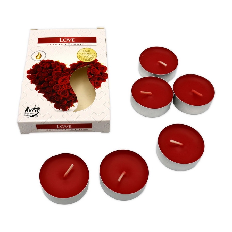 Duftkerzen – Liebe Duft – 6er Pack in Faltschachtel – Teelichter Kerzen –