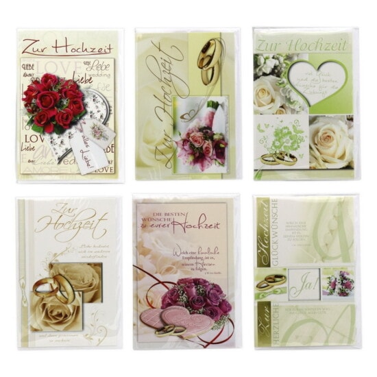 Hochzeitskarten Rosenmotive - teilweise mit Gratulationstexte goopri