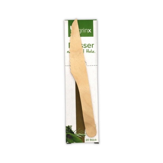 Holzbesteck: Messer - 20 Stück - unbehandelt, FSC | goopri